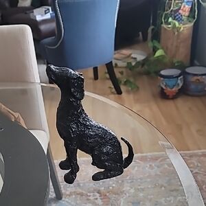 Black Sitting Dog Figurine Decorative Accent